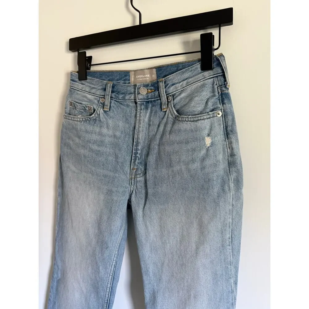 $118 Everlane Cheeky Straight Jean - Light Wash - 25R